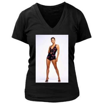 Halle Berry Women's Deep V-Neck TShirt