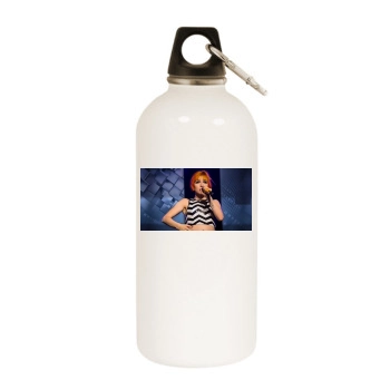 Hayley Williams White Water Bottle With Carabiner