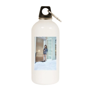 Olivia Wilde White Water Bottle With Carabiner