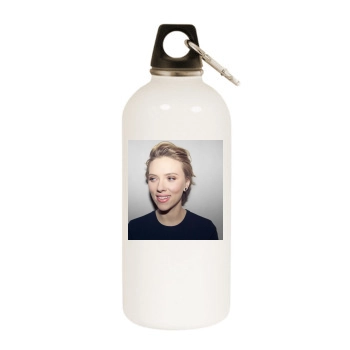 Scarlett Johansson White Water Bottle With Carabiner