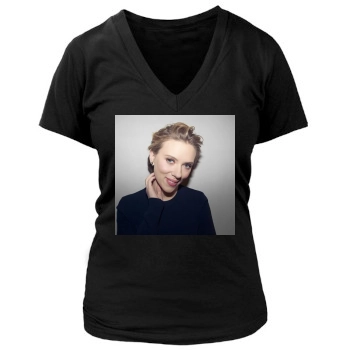 Scarlett Johansson Women's Deep V-Neck TShirt