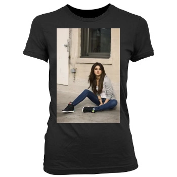 Selena Gomez Women's Junior Cut Crewneck T-Shirt