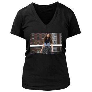 Selena Gomez Women's Deep V-Neck TShirt