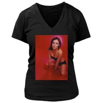 Shannen Doherty Women's Deep V-Neck TShirt