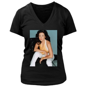 Shannen Doherty Women's Deep V-Neck TShirt