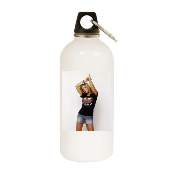 Jeanette Biedermann White Water Bottle With Carabiner