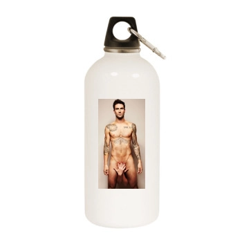 Adam Levine White Water Bottle With Carabiner