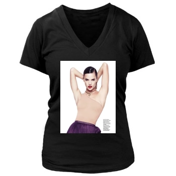 Alessandra Ambrosio Women's Deep V-Neck TShirt