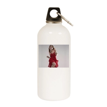 Ali Larter White Water Bottle With Carabiner