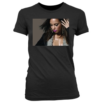 Alicia Keys Women's Junior Cut Crewneck T-Shirt