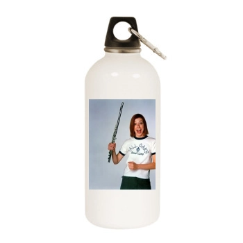 Alyson Hannigan White Water Bottle With Carabiner