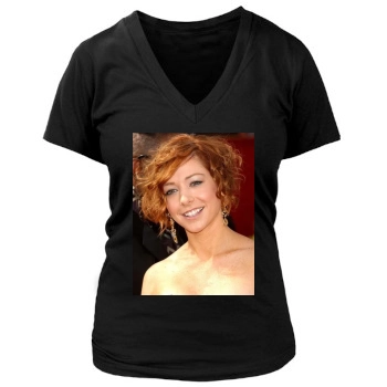 Alyson Hannigan Women's Deep V-Neck TShirt