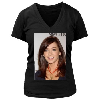 Alyson Hannigan Women's Deep V-Neck TShirt