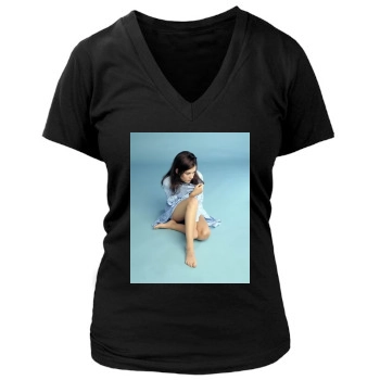 Anna Friel Women's Deep V-Neck TShirt