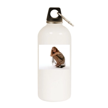 Anna Friel White Water Bottle With Carabiner