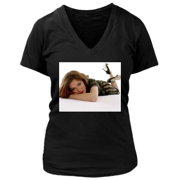 Anna Friel Women's Deep V-Neck TShirt