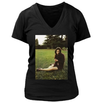 Anna Friel Women's Deep V-Neck TShirt