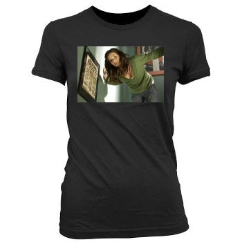 Anna Friel Women's Junior Cut Crewneck T-Shirt