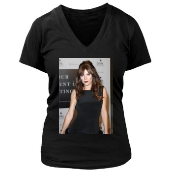 Anna Friel Women's Deep V-Neck TShirt