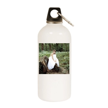 Anna Friel White Water Bottle With Carabiner