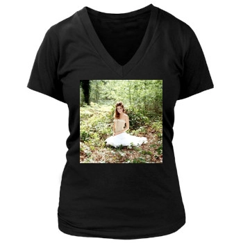 Anna Friel Women's Deep V-Neck TShirt