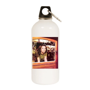 Anna Friel White Water Bottle With Carabiner