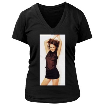 Anna Friel Women's Deep V-Neck TShirt