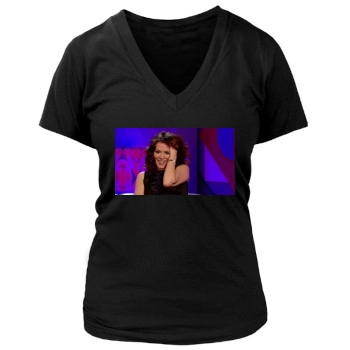 Anna Friel Women's Deep V-Neck TShirt