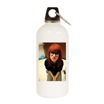 Hayley Williams White Water Bottle With Carabiner