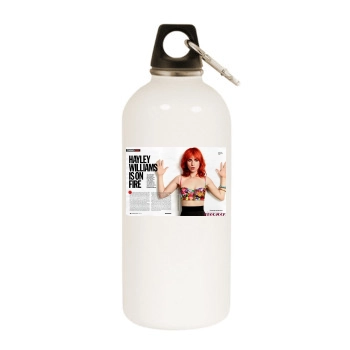 Hayley Williams White Water Bottle With Carabiner