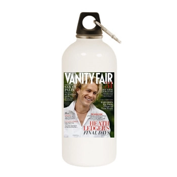 Heath Ledger White Water Bottle With Carabiner