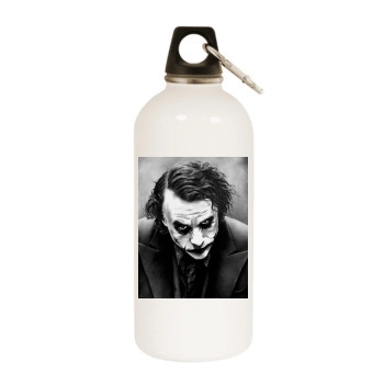 Heath Ledger White Water Bottle With Carabiner