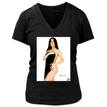 Salma Hayek Women's Deep V-Neck TShirt