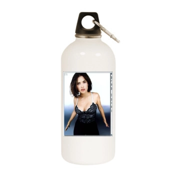 Salma Hayek White Water Bottle With Carabiner