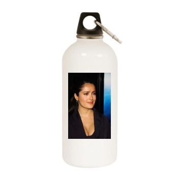 Salma Hayek White Water Bottle With Carabiner