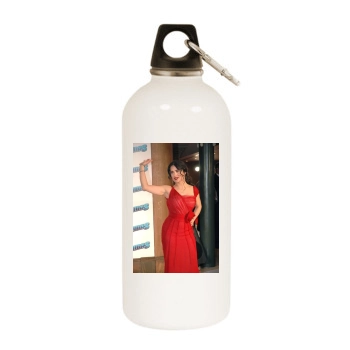 Salma Hayek White Water Bottle With Carabiner