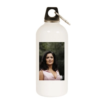 Salma Hayek White Water Bottle With Carabiner