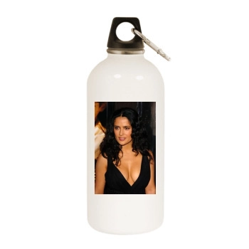 Salma Hayek White Water Bottle With Carabiner