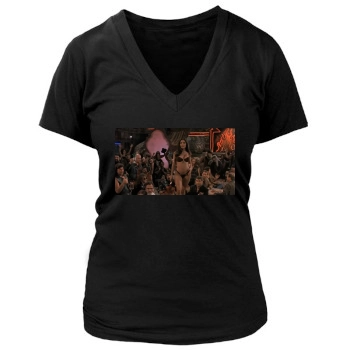 Salma Hayek Women's Deep V-Neck TShirt