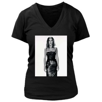 Salma Hayek Women's Deep V-Neck TShirt