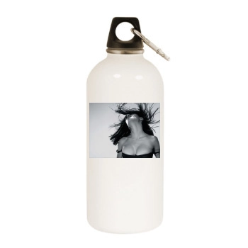 Salma Hayek White Water Bottle With Carabiner