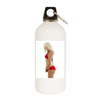 Sara Jean Underwood White Water Bottle With Carabiner