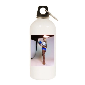 Sara Jean Underwood White Water Bottle With Carabiner