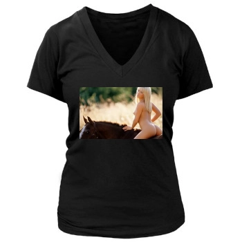 Sara Jean Underwood Women's Deep V-Neck TShirt