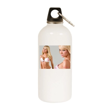 Sara Jean Underwood White Water Bottle With Carabiner