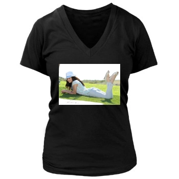 Selena Gomez Women's Deep V-Neck TShirt