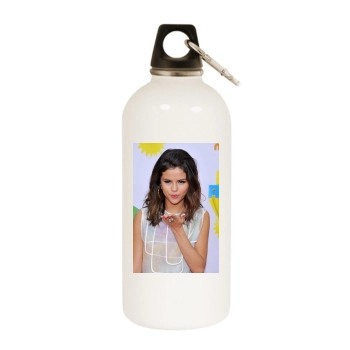 Selena Gomez White Water Bottle With Carabiner