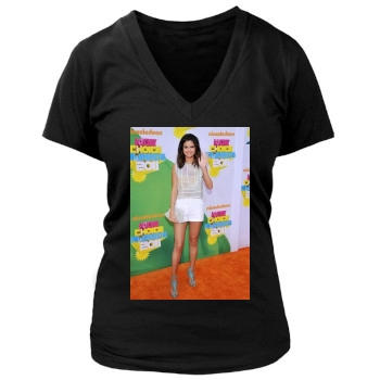 Selena Gomez Women's Deep V-Neck TShirt