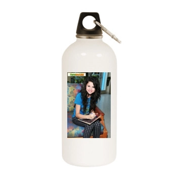 Selena Gomez White Water Bottle With Carabiner