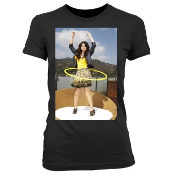 Selena Gomez Women's Junior Cut Crewneck T-Shirt